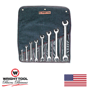 8 Piece Open End Wrench Set Full Polish 1/4" - 1-1/4" (738WR)