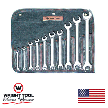10 Piece Full Polish Open End Wrench Set 1/4" - 1/8" (739WR)