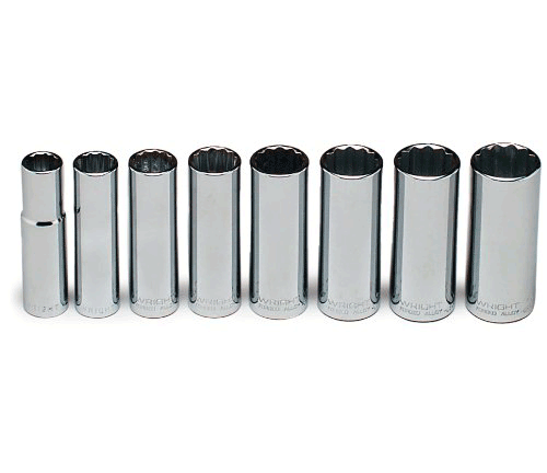 1/2" Dr. Wright #409 8 Pc. 12 Pt. Deep Socket Set 1/2-15/16  (409WR)