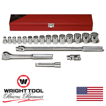 Wright Tool 422 19-Piece 12-Point Standard Socket Set (422WR)
