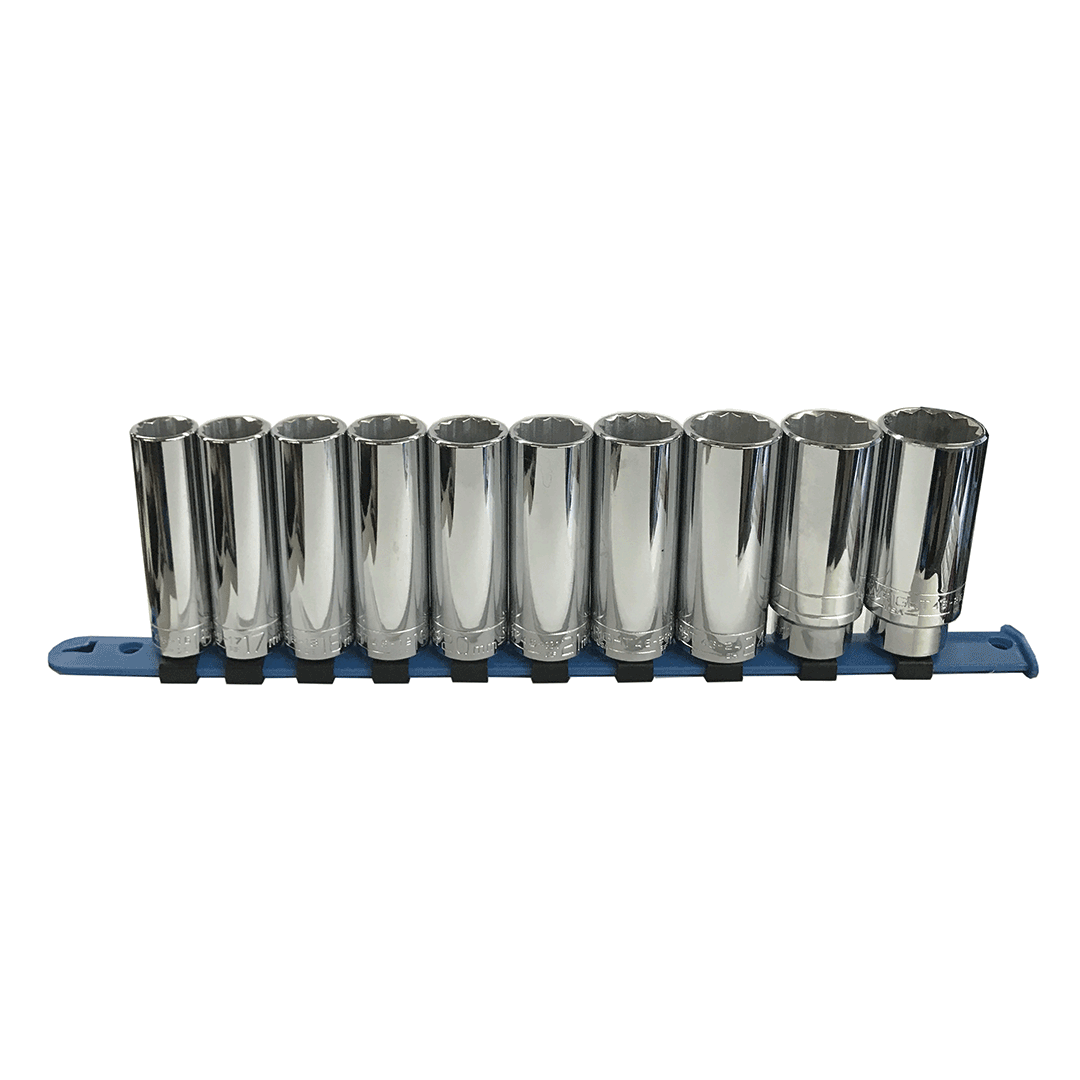 1/2" Dr. Wright Socket Set #473 10 Pc. 12 Pt. Deep Metric 16-26MM (473WR)