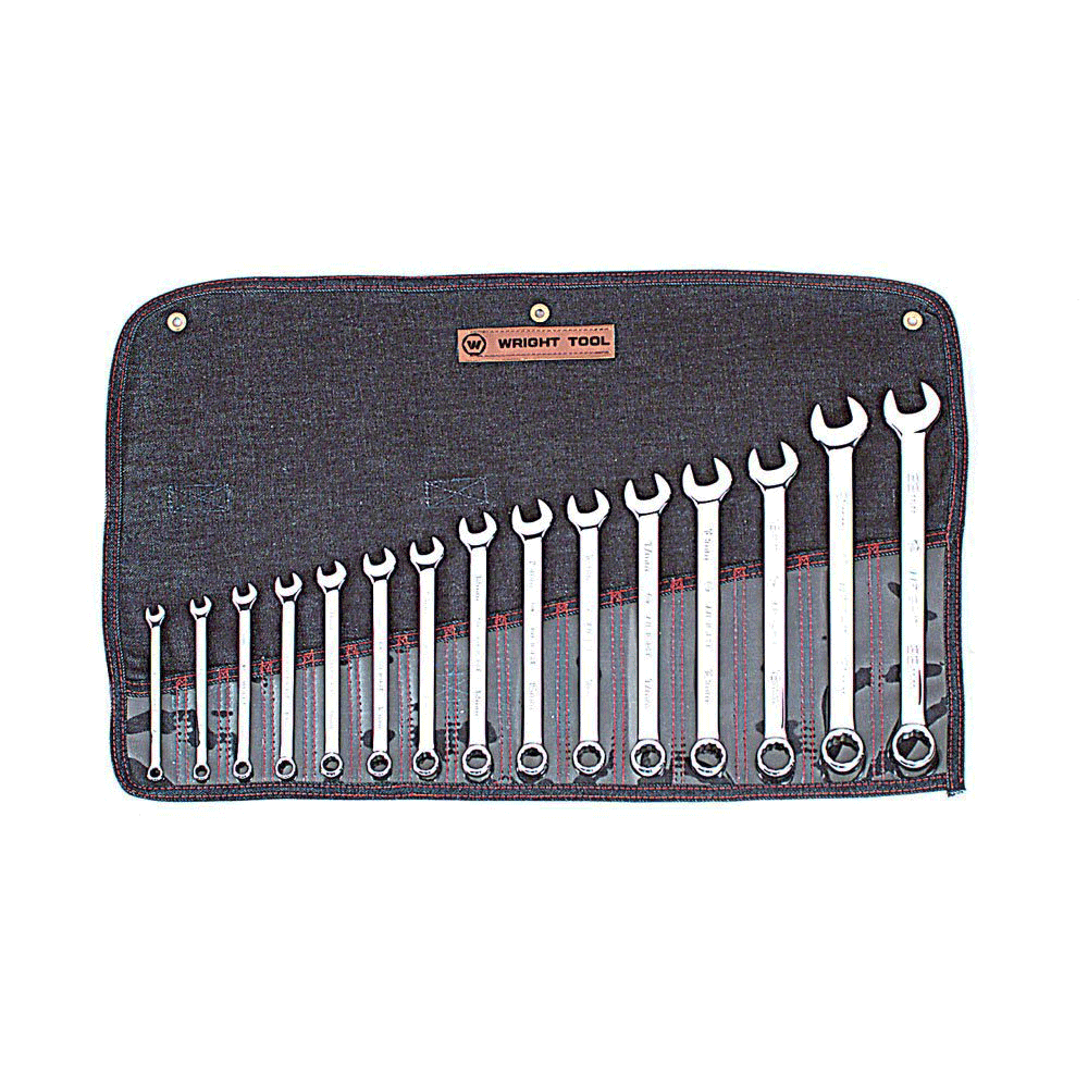 15 Piece Full Polish Metric Combination Wrench Set 7mm-22mm 12 Point (952WR)