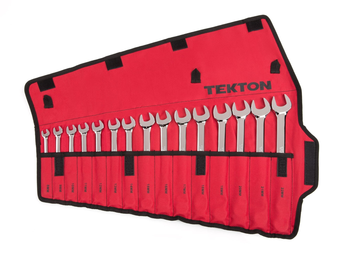 Tekton Combination Wrench Set, 15-Piece (8-22 mm) with Pouch (WRN03393)